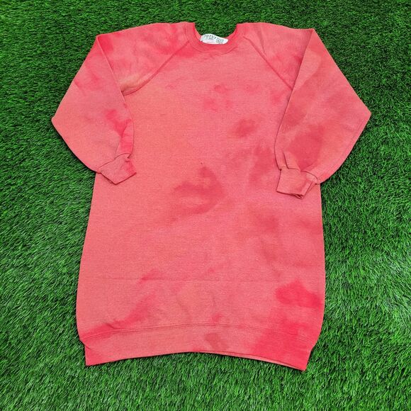 Vintage 80s Wrangler Dress Sweatshirt Womens Large 20x30 Bleached Red - Picture 1 of 10